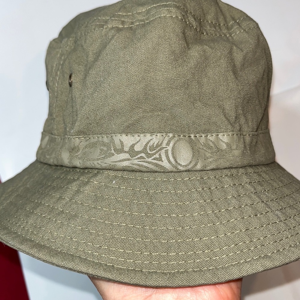 DPC army GREEN Canvas HAT L FLOPPY Sun CAP Beach Cotton Vented DORFMAN PACIFIC L